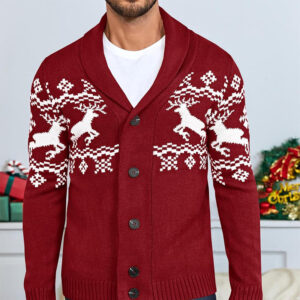 Mens Casual Knitted Cardigan Sweater Top