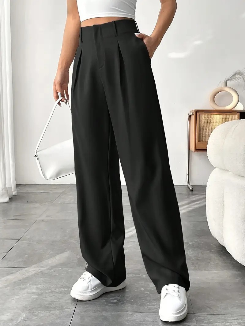 Ladies' High-waisted Slim-fit Suit Pants Wide-leg Floor-dragging Pants - Image 9