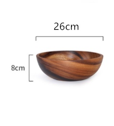 Kitchen Natural Wooden Bowl Household Fruit Bowl Salad Bowl For Home Restaurant Food Container Wooden Utensils Note The Size Hot - Image 6