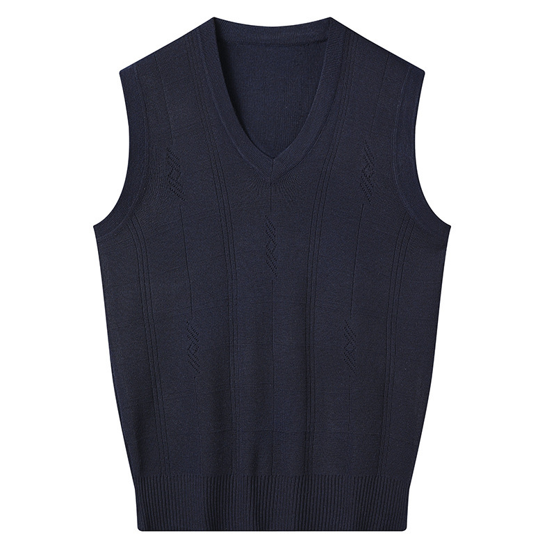Spring And Autumn V-neck Loose Vest For Middle-aged And Elderly Men Casual Vest - Image 6
