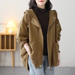 Fashion Casual Middle-aged Mom Hooded Younger Jacket Jacket