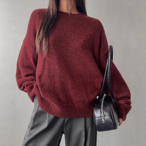 Loose All-matching Lazy Style Solid Color Trendy Top