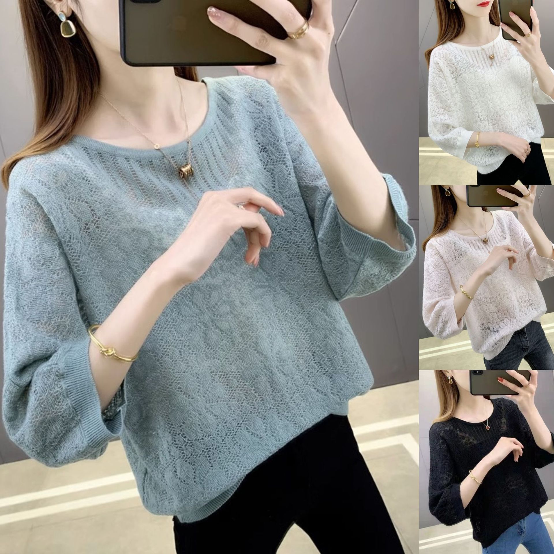 Fashionable All-matching Women's Knitwear Top
