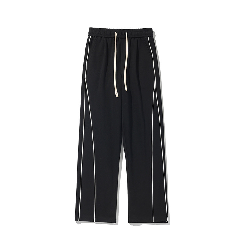New Hong Kong Style White Bottom Ribbon Sweatpants - Image 3