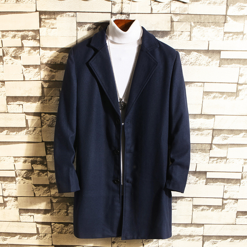 Wool Coat, Mid-length Men's Outerwear - Image 8