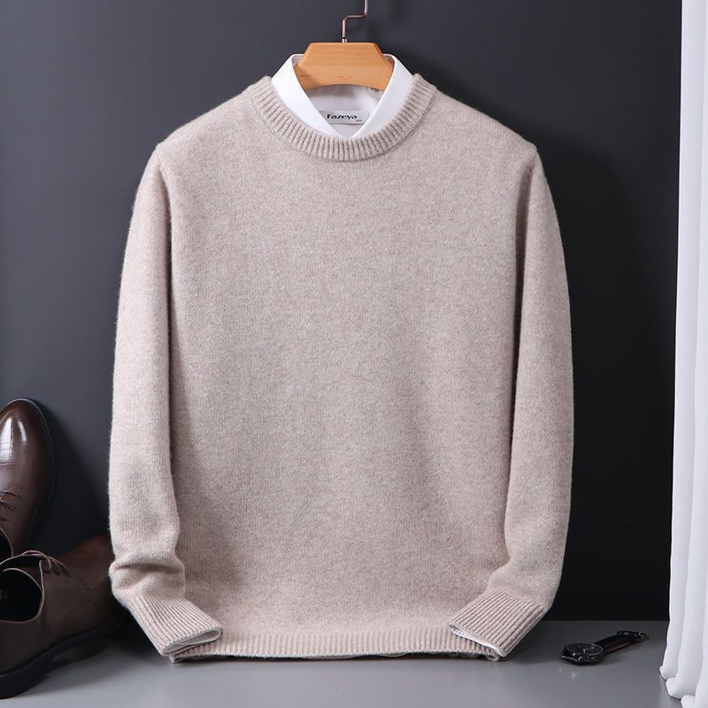 Crew-neck Men's Knitted Base-layer Slim-fit Casual Sweater - Image 6