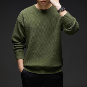 Ankela Red Dopamine Low Collar Middle-aged Sweater