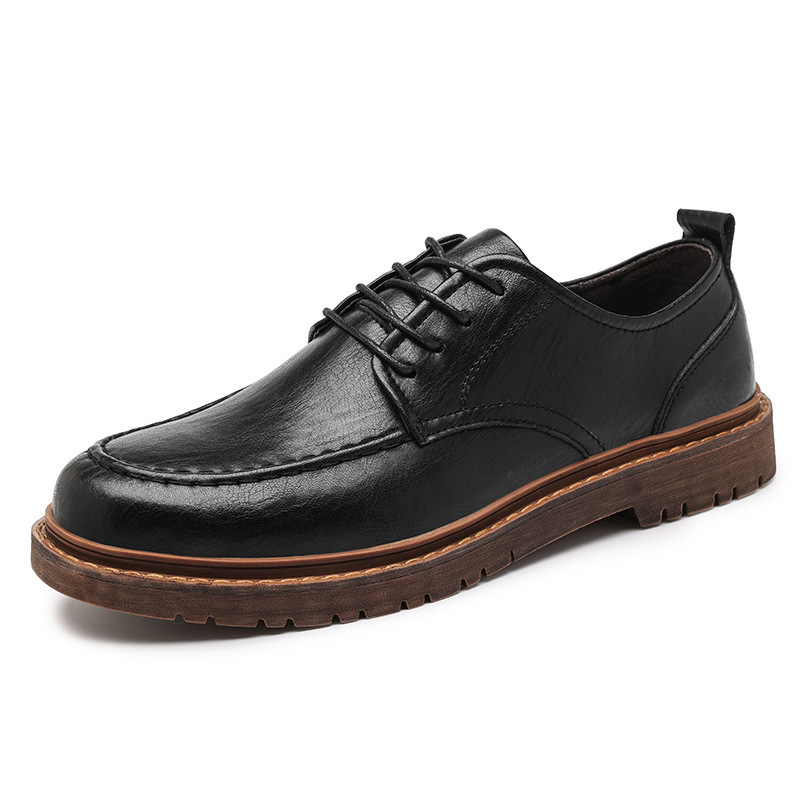 Tooling Casual Leather Shoes All-matching British Leather Shoes - Image 7