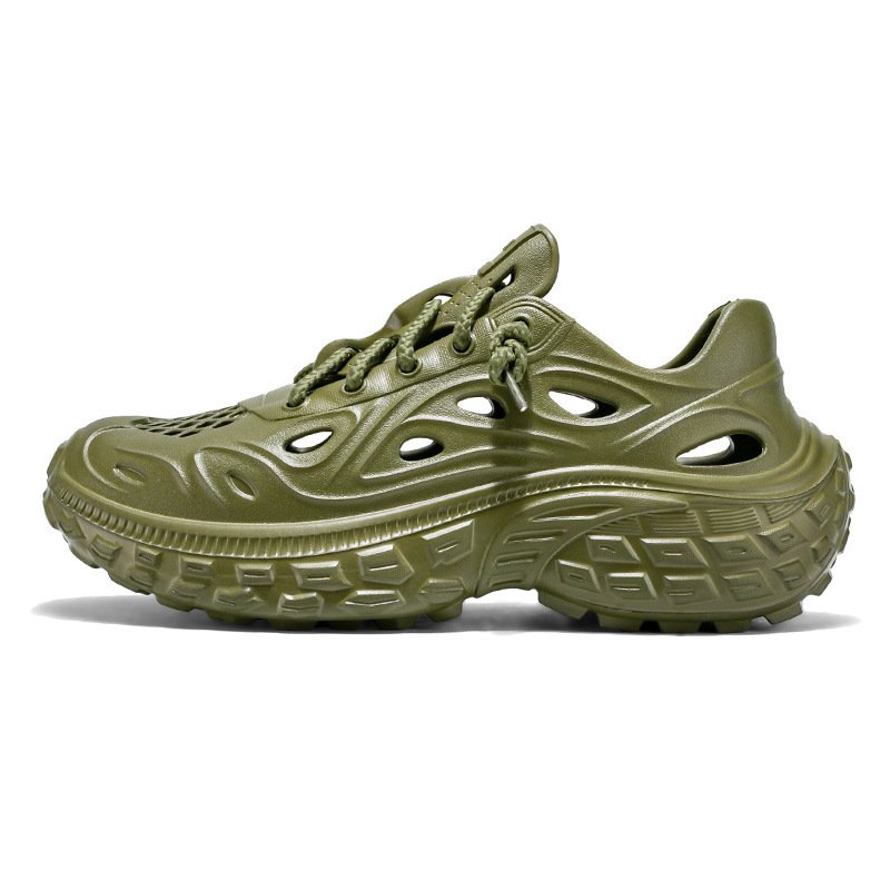 Summer Outdoor Non-slip Sandals Men's Thick-soled Poop Feeling Couple Hole Shoes Covered Heel Slippers - Image 7