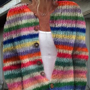 Cardigan Knit Coat Fashion Women's Dress