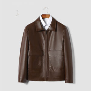 Men's PU Leather Baseball Collar Leather Jacket