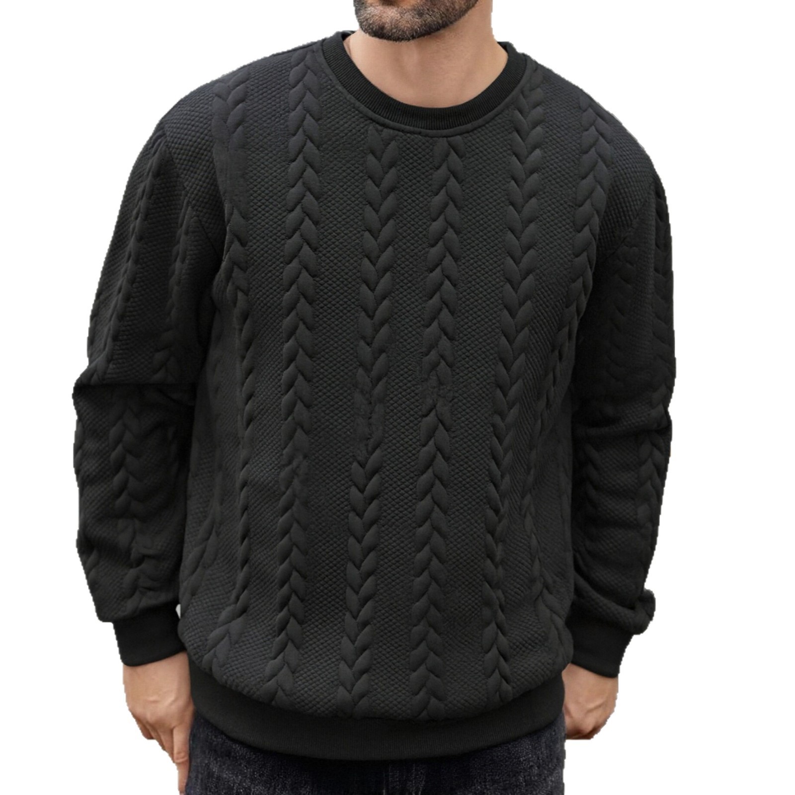 Men's Versatile Solid-color Crewneck Pullover Hoodie - Image 6