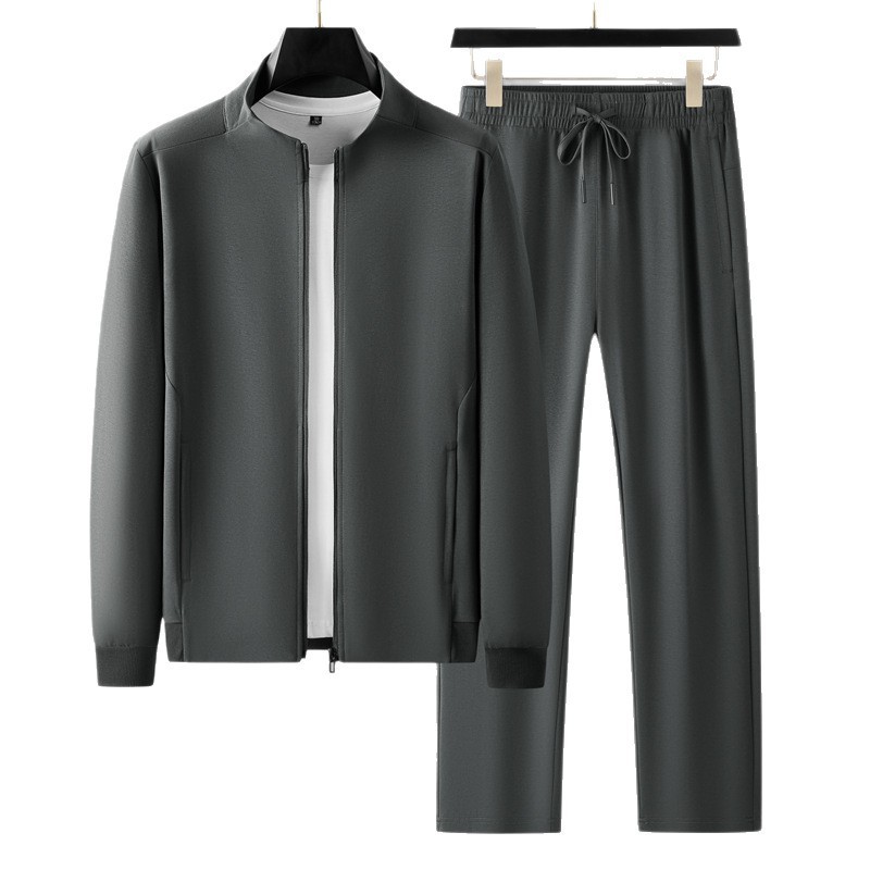 Stand Collar Sweater Cardigan Sports Suit For Men - Image 2