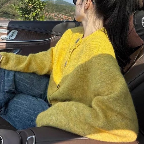 Loose Knitted Cardigan Women Wear Lazy Sweater Coat - Image 3