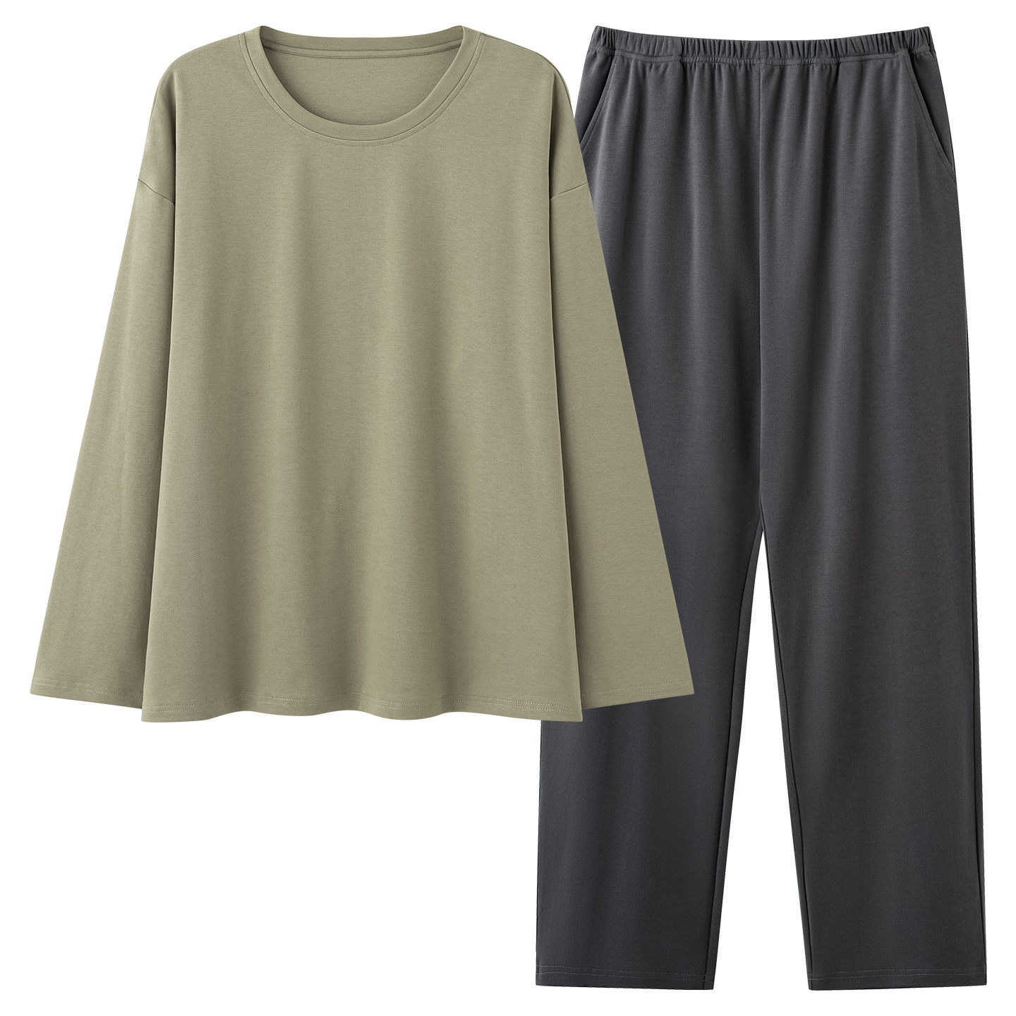 Mens 100 Cotton Pajama Set With Long-sleeve Top And Long Pants - Image 6