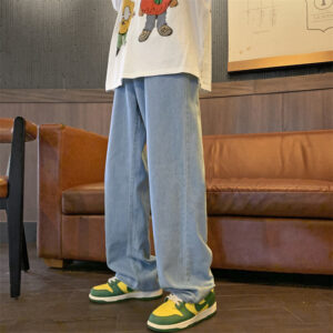 Jeans Men's Retro Baggy Straight Trousers