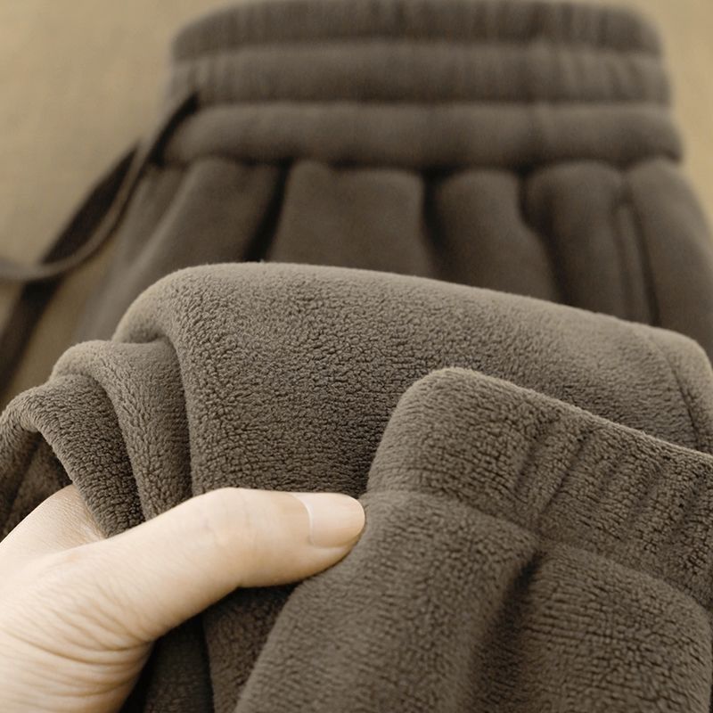 Men's Double-sided Fleece Jogger Pants With Drawstring And Extra-thick Lining - Image 3