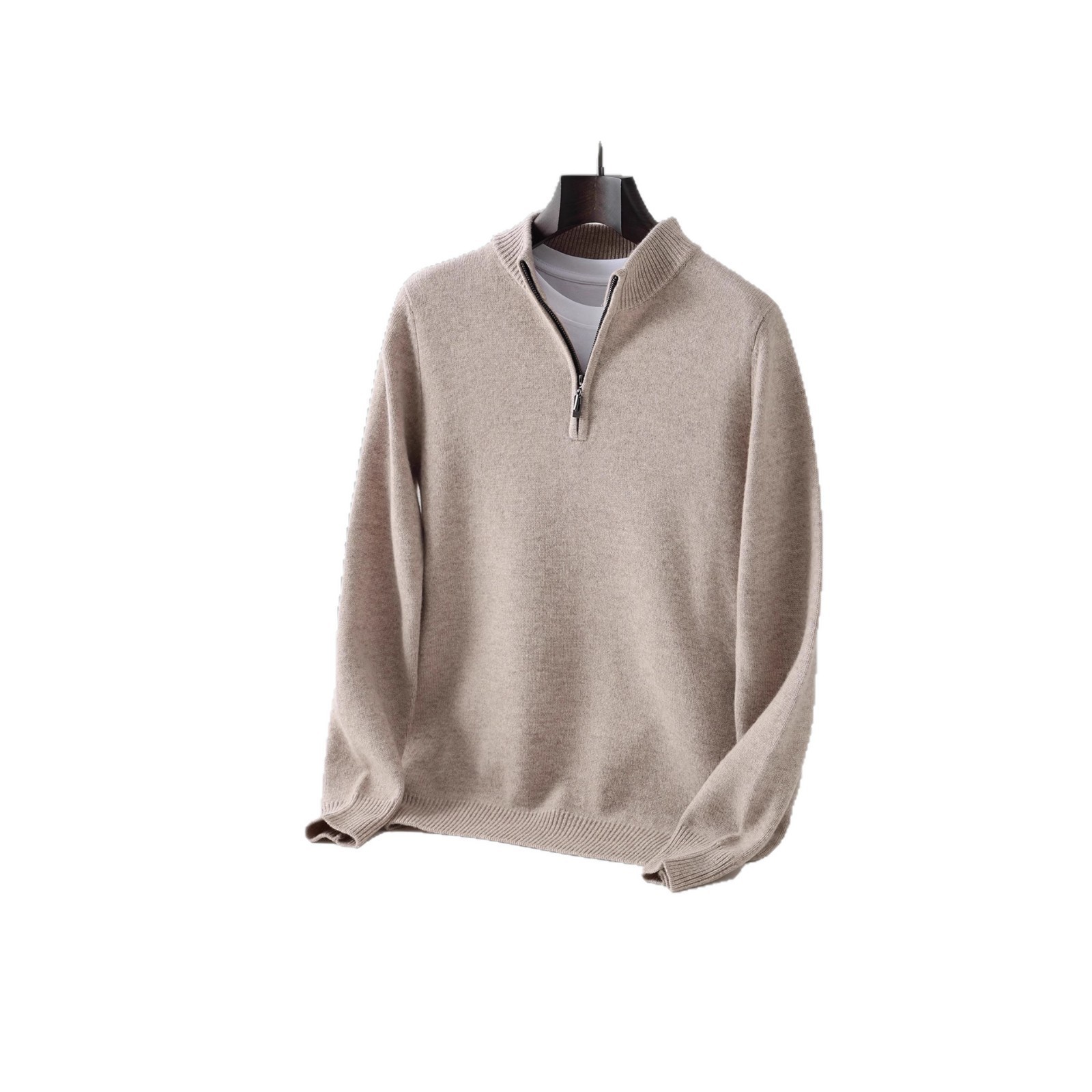 Mens Loose-Fit Half-Zip Turtleneck Thermal Sweater With Extra Padding - Image 8