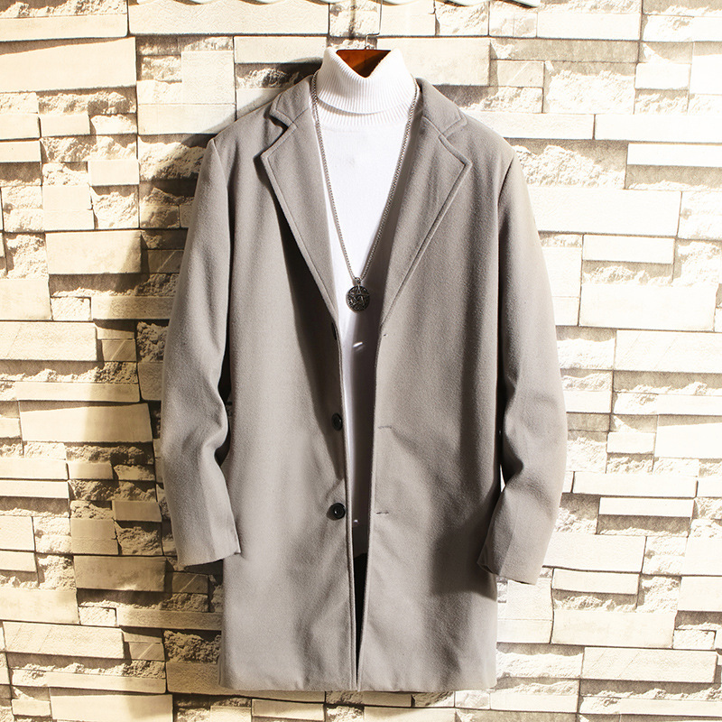 Wool Coat, Mid-length Men's Outerwear - Image 7