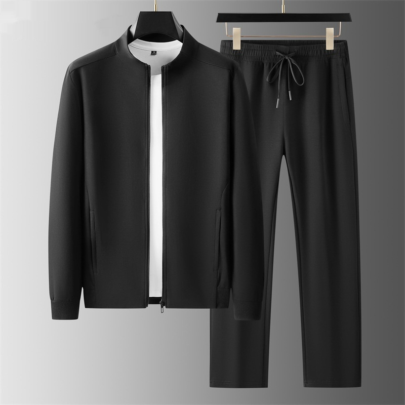Stand Collar Sweater Cardigan Sports Suit For Men - Image 4