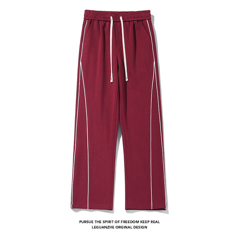 New Hong Kong Style White Bottom Ribbon Sweatpants - Image 2