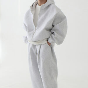 Autumn Double-Zipper Lazy-Style Hoodie Set