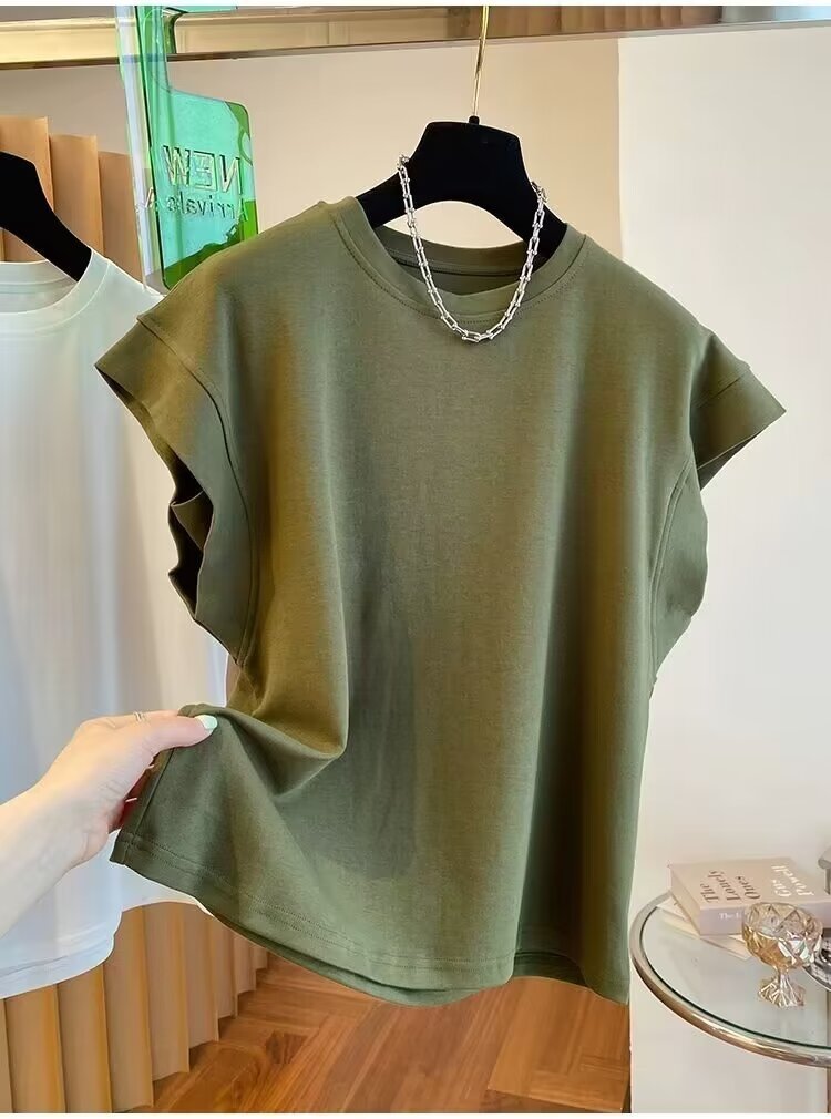 Solid Color High Quality Sleeveless Loose Casual Top - Image 4
