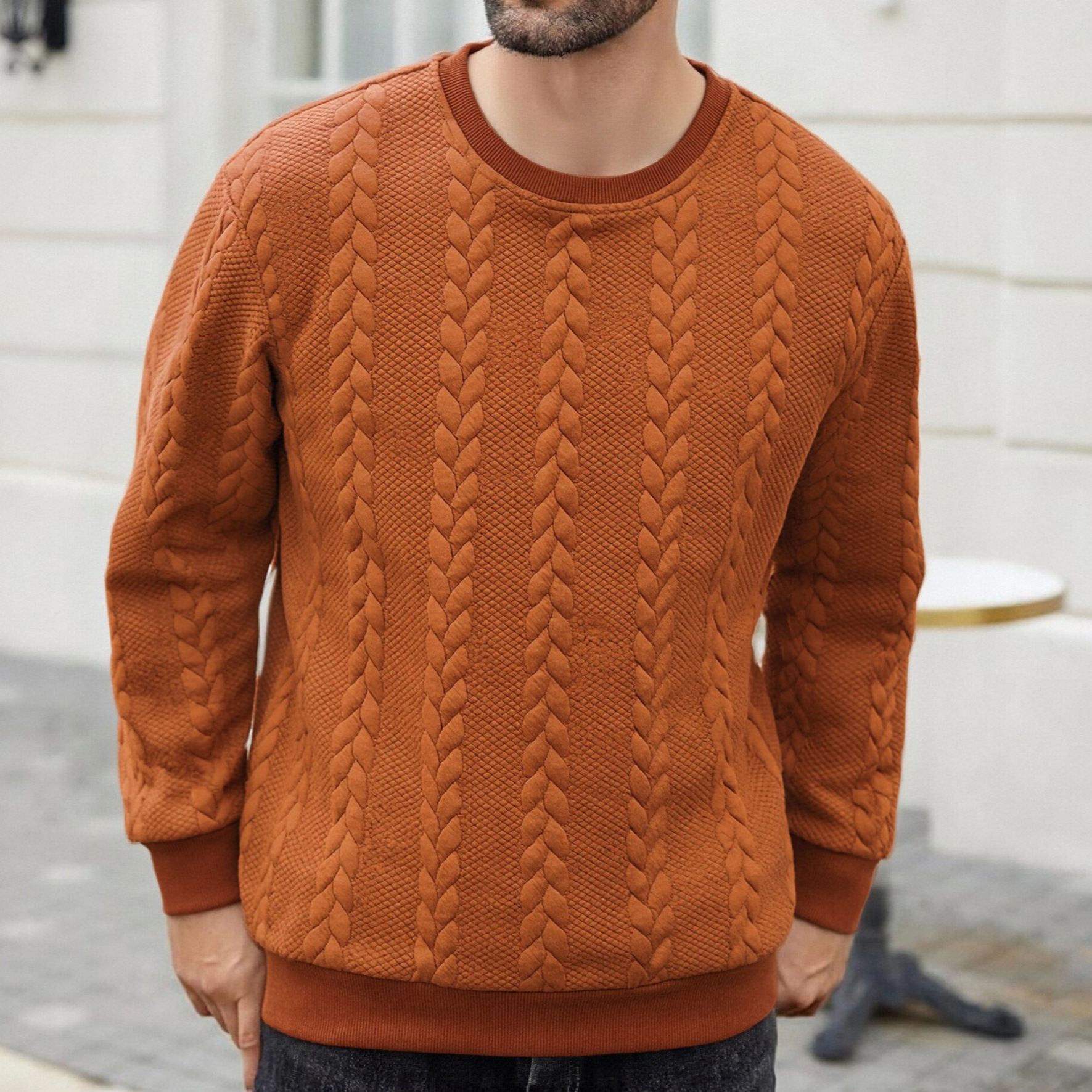 Men's Versatile Solid-color Crewneck Pullover Hoodie - Image 8