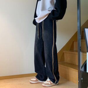 Men's Fashion American High Street Black Jeans