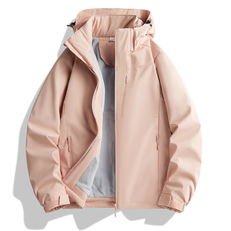 Couple Single-layer Jacket Windproof Sports Fleece-lined Padded Overalls - Image 9