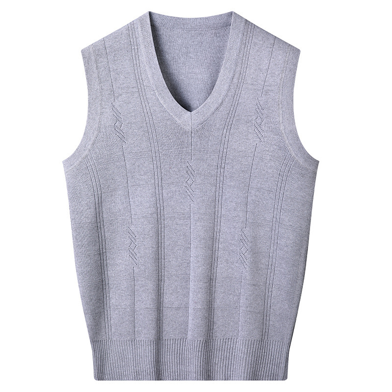 Spring And Autumn V-neck Loose Vest For Middle-aged And Elderly Men Casual Vest - Image 4