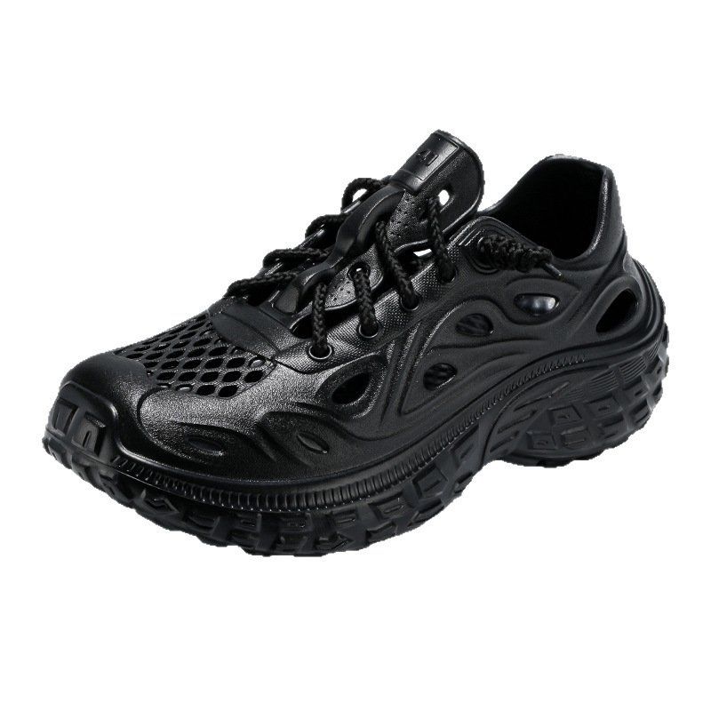 Summer Outdoor Non-slip Sandals Men's Thick-soled Poop Feeling Couple Hole Shoes Covered Heel Slippers - Image 9