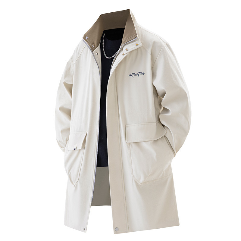 Men's Plus-Size Mid-Length Casual Trench Coat - Image 2