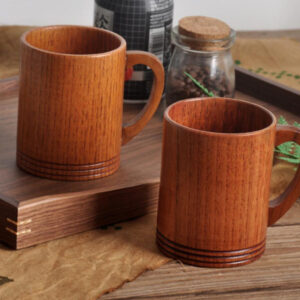 Vintage Wooden Utility Handle Water Cup