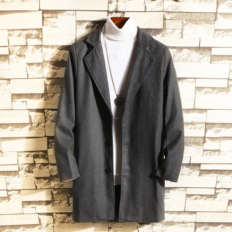 Wool Coat, Mid-length Men's Outerwear - Image 5