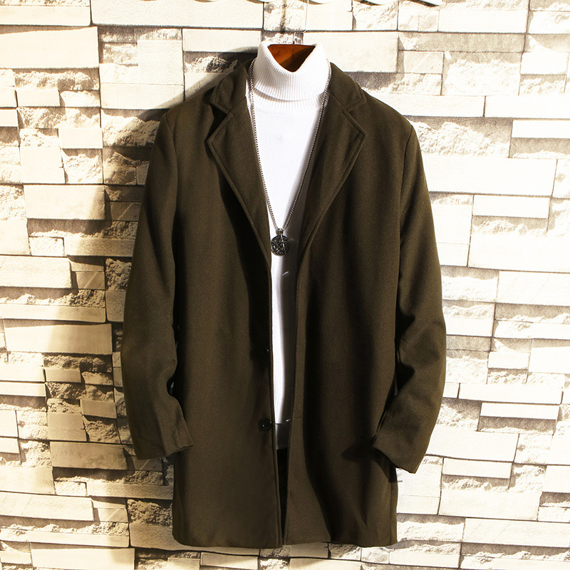 Wool Coat, Mid-length Men's Outerwear - Image 4