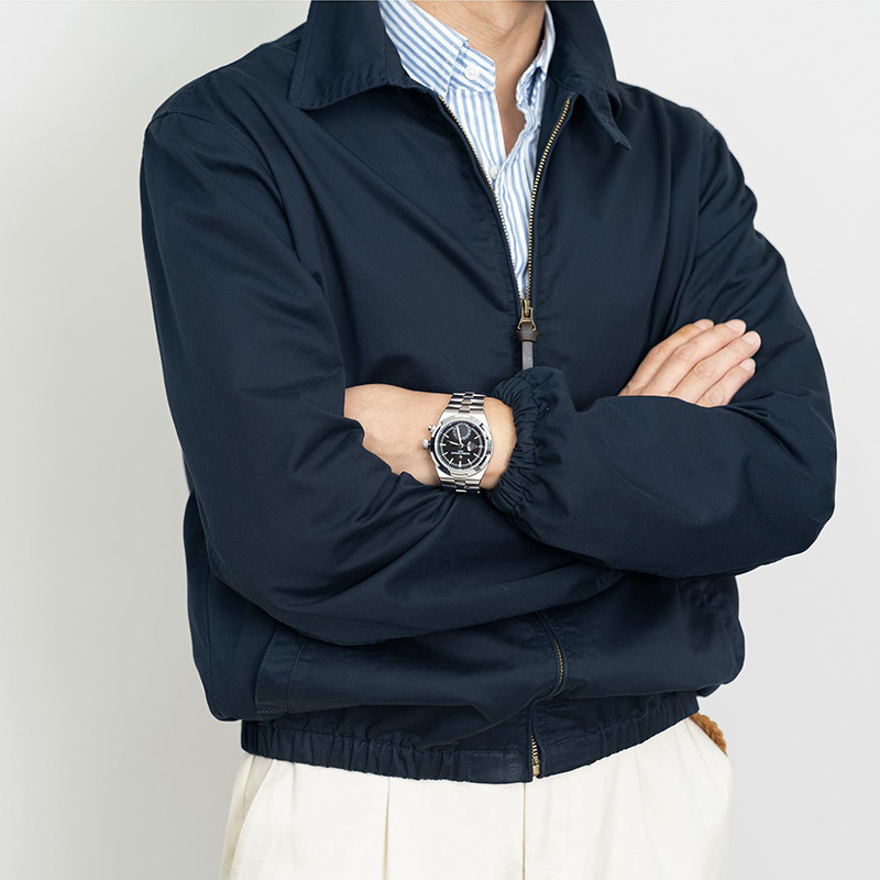 Classic Khaki Retro Cadre Collar Zip Thin Jacket - Image 6