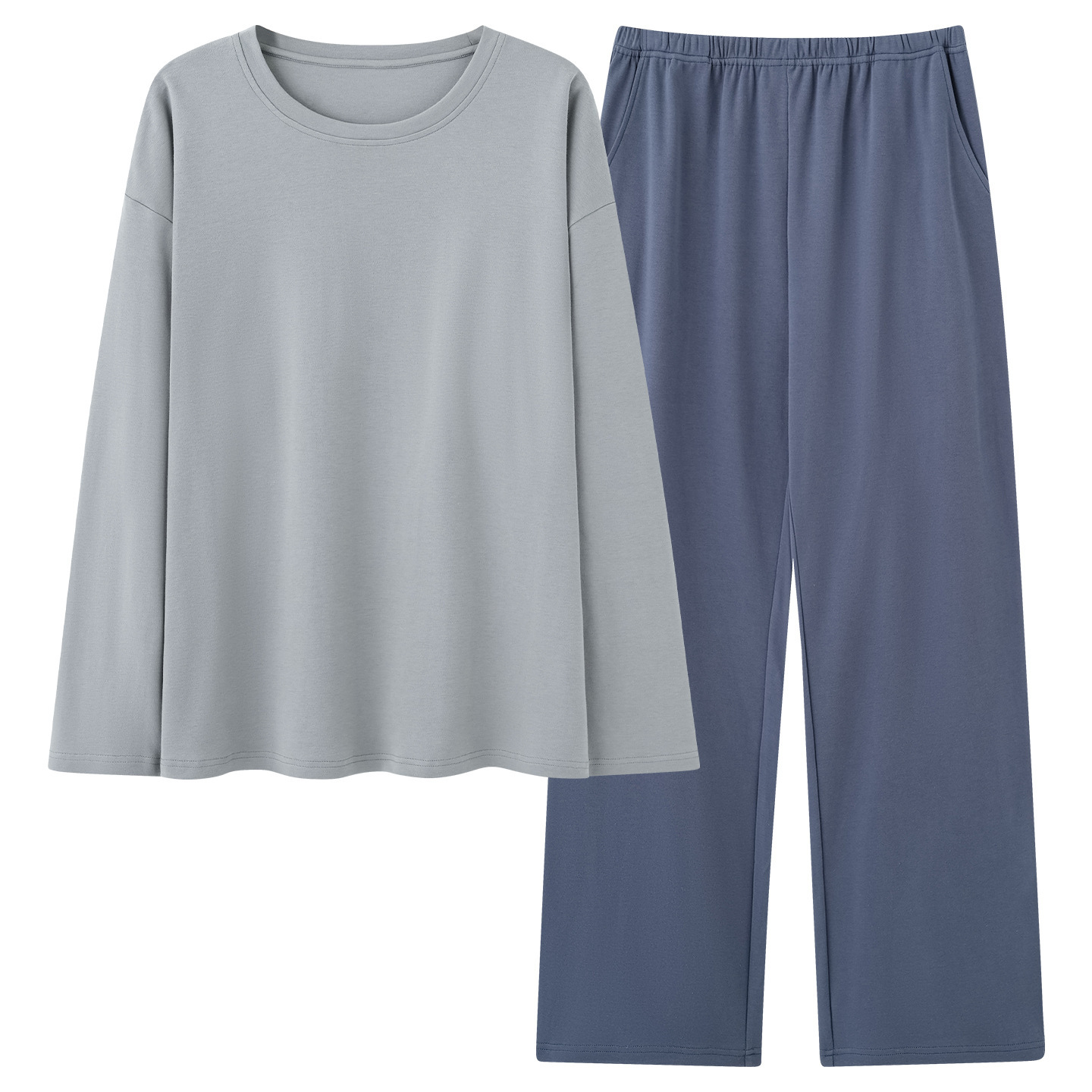 Mens 100 Cotton Pajama Set With Long-sleeve Top And Long Pants - Image 10