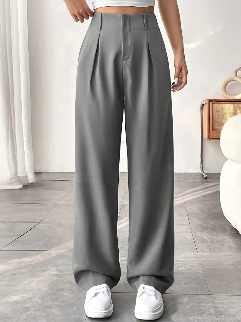 Ladies' High-waisted Slim-fit Suit Pants Wide-leg Floor-dragging Pants - Image 10