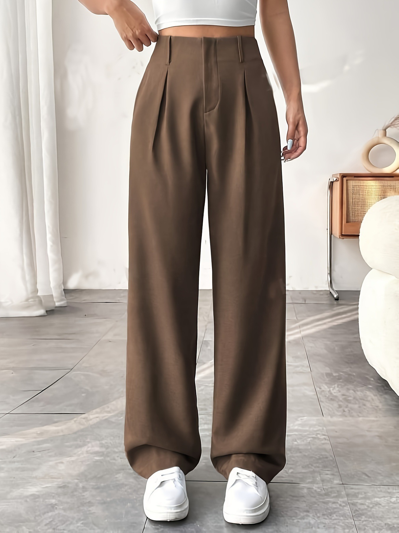 Ladies' High-waisted Slim-fit Suit Pants Wide-leg Floor-dragging Pants - Image 7