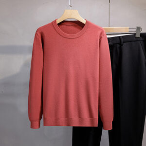Mens Loose-fit Oversized Crew-neck Knit Sweater