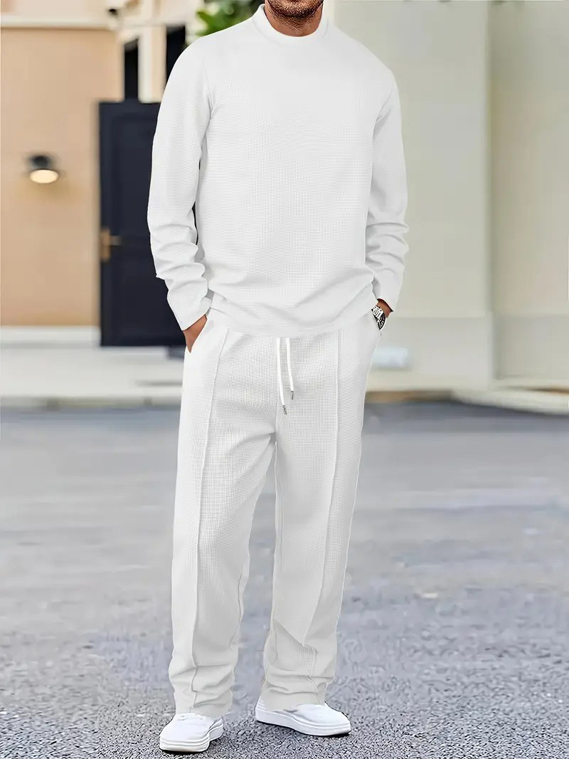 Mens Basic Minimalist Solid-Color Suit - Image 3