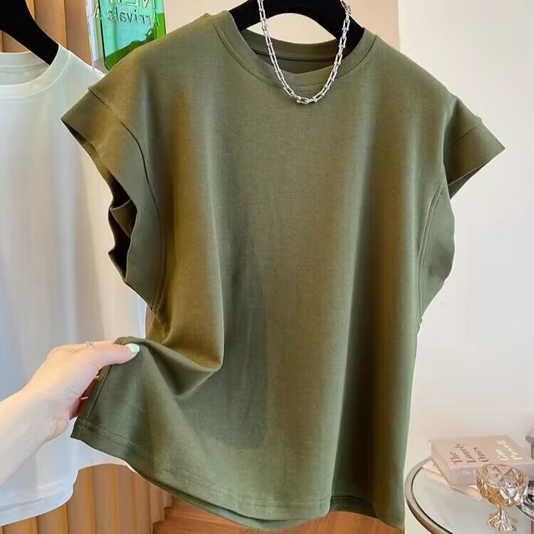 Solid Color High Quality Sleeveless Loose Casual Top - Image 5