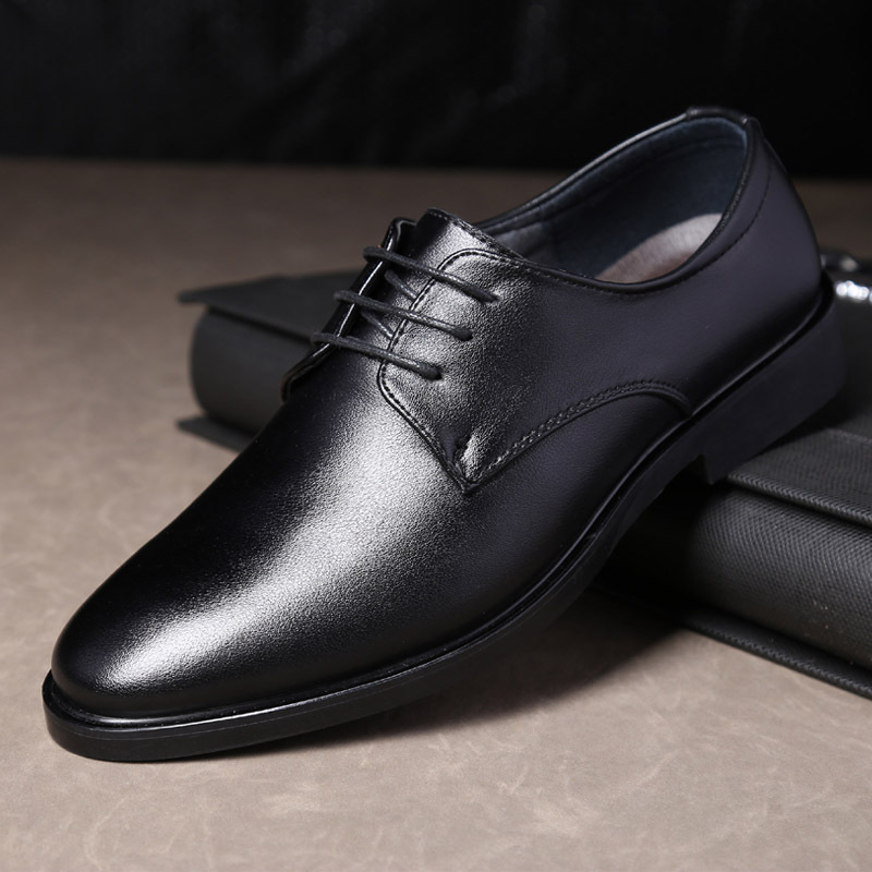 Men's Leather Shoes Wedding Shoes - Image 4