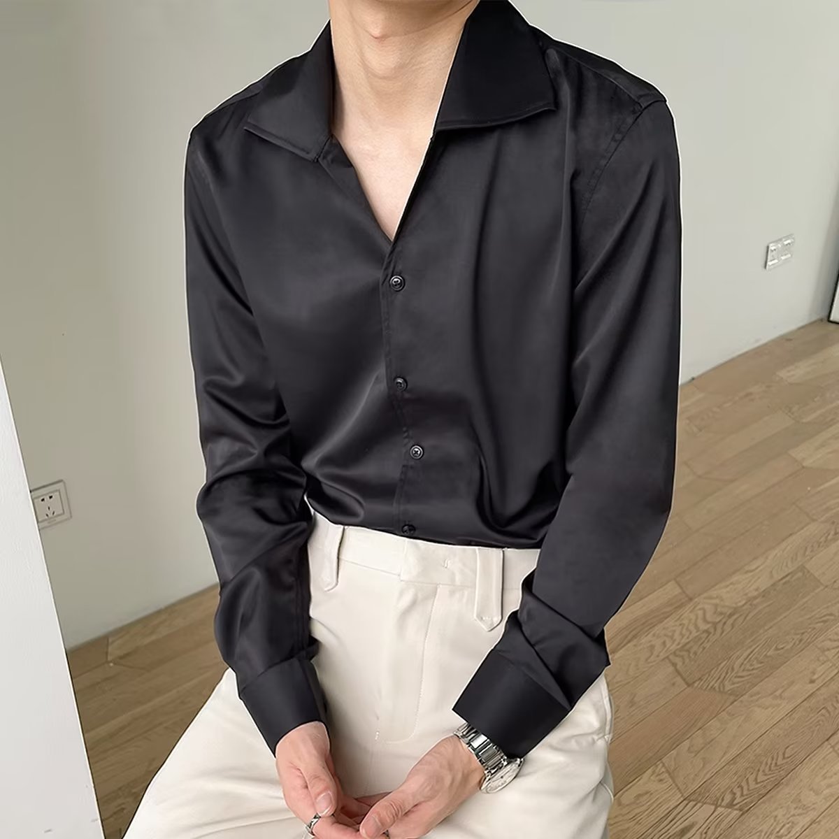 Hong Kong Style Fashion Spring And Autumn Men's Casual Shirt - Image 2