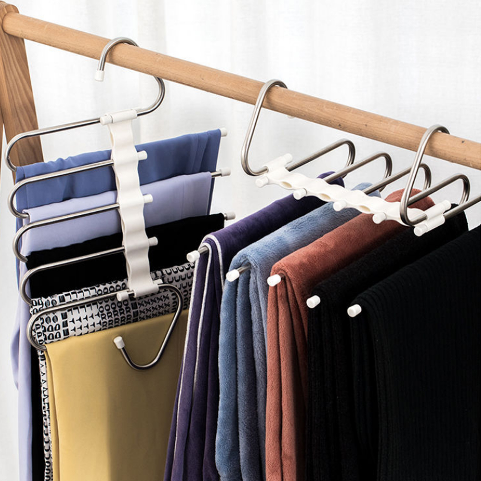 5 In 1 Wardrobe Hanger Multi-functional Clothes Hangers Pants Stainless Steel Magic Wardrobe Clothing Hangers For Clothes Rack - Image 8