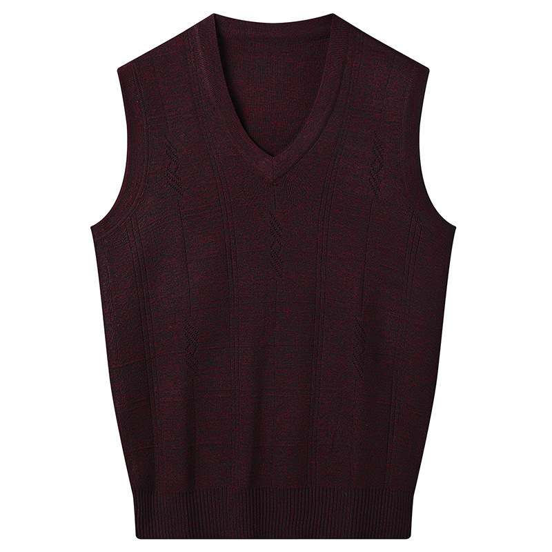 Spring And Autumn V-neck Loose Vest For Middle-aged And Elderly Men Casual Vest - Image 2