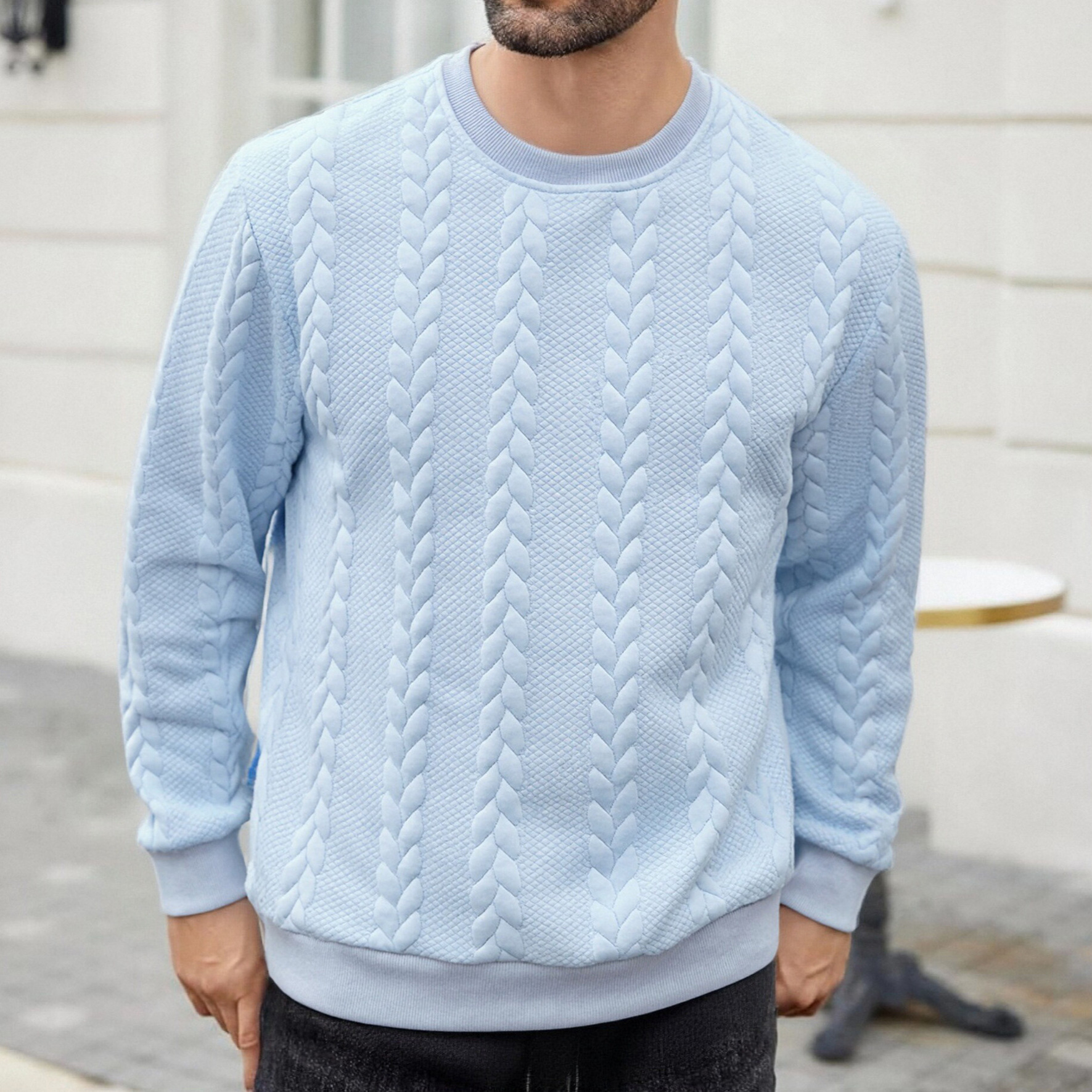 Men's Versatile Solid-color Crewneck Pullover Hoodie - Image 9