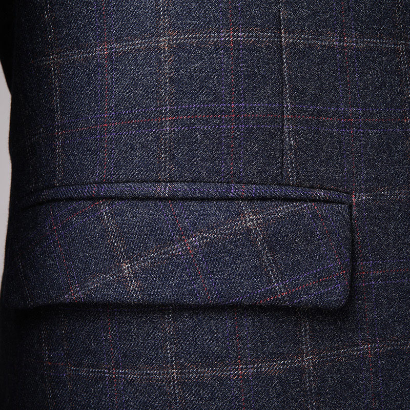 Men's Three-piece Korean Slim-fit Groom Wedding Suit - Image 3