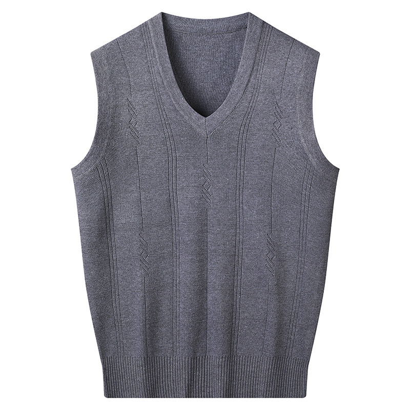 Spring And Autumn V-neck Loose Vest For Middle-aged And Elderly Men Casual Vest - Image 7